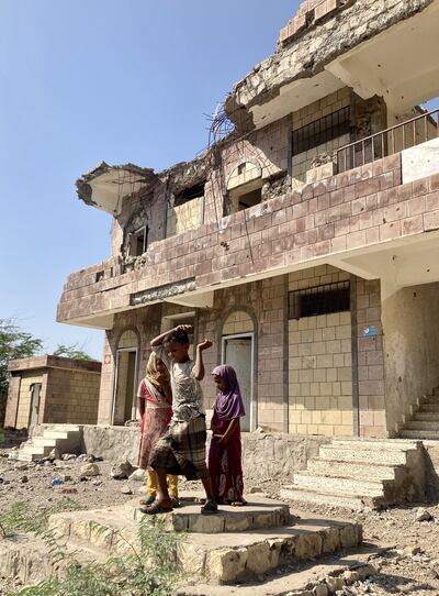 In Mowza, western Yemen, a tiny school sits perched on a hillside, among fields littered with landmines and other unexploded ordnance. Photo: Cherry Franklin for DRC