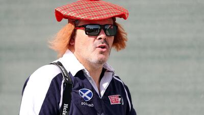 A Scotland fan on Day 2 of the Dubai Rugby Sevens. Chris Whiteoak / The National