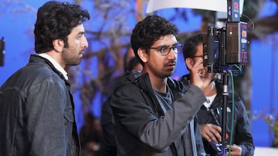 Kapoor, left, on set with director Mukerji.