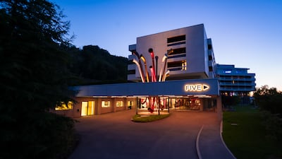 This Swiss Alphorn structure at Five Zurich is a nod to the city's traditions.