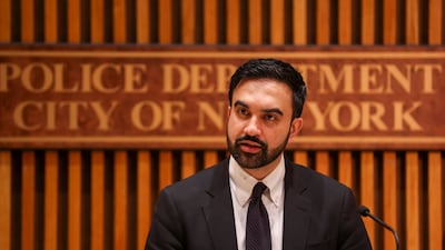 New York City Mayor Zohran Mamdani on May 28 briefs the media on security for the Israel Day parade. EPA