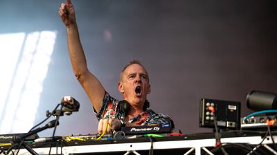 Fatboy Slim performing at the 2020 Australian Open in Melbourne. The British DJ, real name Norman Cook, will take to the Zero Gravity stage in Dubai on May 20. Getty Images