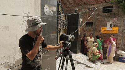 Farzad Bayat, cameraman on A Place Called Home, in Mukarian City, India. Courtesy Farzad Bayat Saluki media