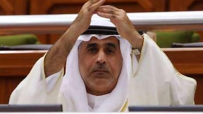 Mohammed Abdullah al Zaabi gestures during a FNC session in Abu Dhabi.