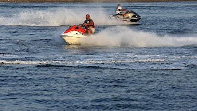 Some companies that hire jet skis do not abide by safety rules, an investigation has found. Photo: Satish Kumar / The National