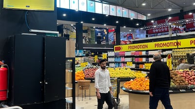 A supermarket in Beirut. Lebanon began pricing supermarket products in dollars after its currency hit new lows. AP