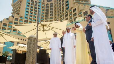 Sheikh Humaid bin Rashid Al Nuaimi, Supreme Council Member and Ruler of Ajman, tours developmental and tourism projects currently being implemented in Ajman. Wam