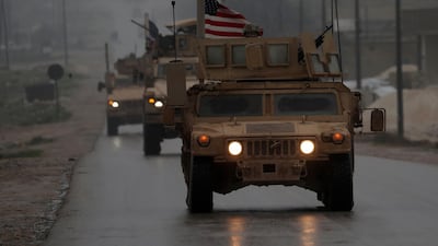 A line of US military vehicles in Syria's northern city of Manbij, on December 30, 2018. AFP
