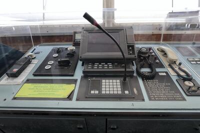 Different control panels in the Wheelhouse at the QE 2 in Dubai. Pawan Singh / The National