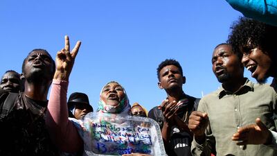 Sudanese demonstrators take to the streets of the capital Khartoum. AFP