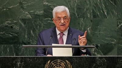 Palestinian President Mahmoud Abbas speaks during the 69th session of the United Nations General Assembly at United Nations headquarters in New York. EPA