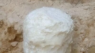 The alabaster head of a man who is believed to be the owner of the disocvered tomb, Sidi Gaber district, Alexandria. EPA