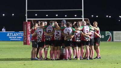 Abu Dhabi Harlequins, shown last year at the UAE Premiership final, which they won against Dubai Hurricanes. Victor Besa for The National / October 31, 2014