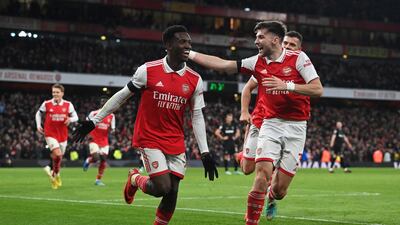 Eddie Nketiah – 7. The 23-year-old looked energetic and helped to generate several shots. He claimed a goal in the second half by turning and firing into the bottom corner. Took his long-awaited chance in the absence of the injured Gabriel Jesus. EPA