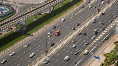 Sheikh Zayed Road, connecting Abu Dhabi and Dubai. Work began on the motorway in 1968, though construction would not begin for another two years and would be completed a decade later. Antonie Robertson / The National