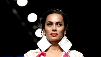 Accessories by Anupama Dayal included oversized earrings. Rajat Gupta / EPA