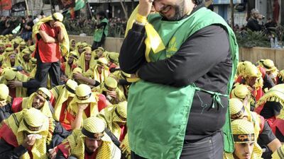 Hizbollah supporters in Beirut’s southern suburbs earlier this year.