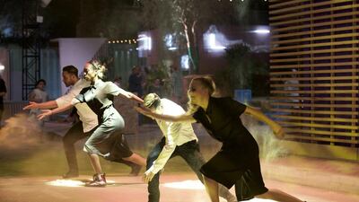 Dancers perform at the opening event of Warehouse421. Vidhyaa for the National