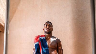 Anthony Joshua during a photo shoot for "Clash of the Dunes". Credit General Sports Authority