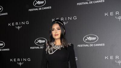 Salma Hayek attends the Kering Women in Motion Awards at the Cannes Film Festival on May 19, 2019. EPA