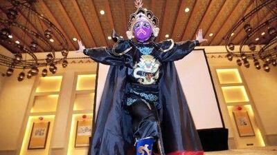 An artist performs during the Chinese New Year celebration at Mina al Salam Hotel in Madinat Jumeirah. Jaime Puebla / The National