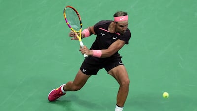 Rafael Nadal of Spain hits to Rinky Hijikata of Australia. Reuters
