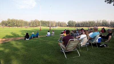 There isn't traditional seating so fans bring their own