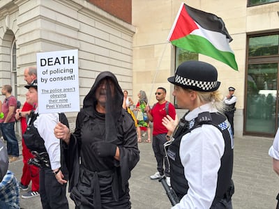 A protest in London against the Palestine Action ban. Lemma Shehadi / The National