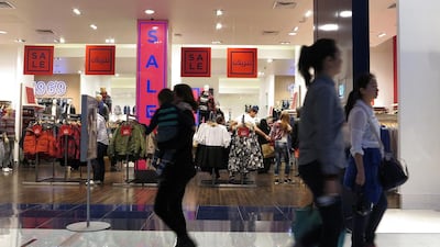 Shoppers at Dubai Mall. The Dubai Shopping Festival starts this week. Jeffrey E Biteng / The National