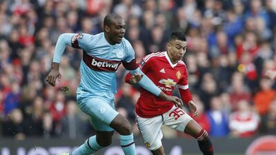 West Ham’s Angelo Ogbonna in action with Manchester United’s Jesse Lingard. Action Images via Reuters / Carl Recine