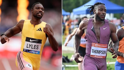 Noah Lyles and Kishane Thompson are rated among the favourites for Olympic 100m gold. PA Photo, AFP