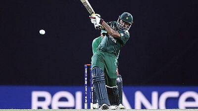 Nasir Jamshed anchored the innings for Pakistan. Reuters