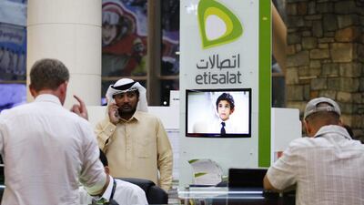The UAE remains the biggest market for Etisalat, generating about 51 per cent of its total revenue. Sarah Dea / The National