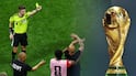 Soccer Football - FIFA World Cup 2026 - Round of 16 - Argentina v Egypt - Atlanta Stadium, Atlanta, Georgia, U. S. - July 7, 2026 Egypt coach Hossam Hassan is shown a yellow card by referee Francois Letexier as he makes anti-racism gesture REUTERS / Marco Bello TPX IMAGES OF THE DAY