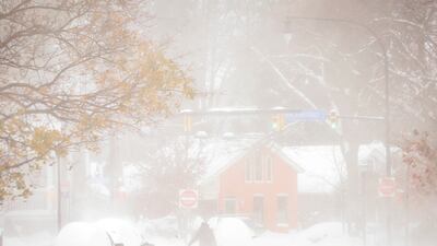 A resident walks on the street during a snowstorm as extreme winter weather hits Buffalo, New York. Reuters