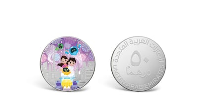 The Central Bank of the UAE will issue 2020 commemorative silver coins that feature Expo 2020 Dubai’s official mascots. Photo: Central Bank of the UAE