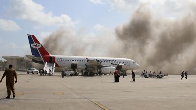 The explosions started as people emerged from the aircraft. Reuters