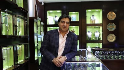 Adil Iskander at his Adnan Jewellery shop in Jumeirah Beach Residence in Dubai. Pawan Singh / The National
