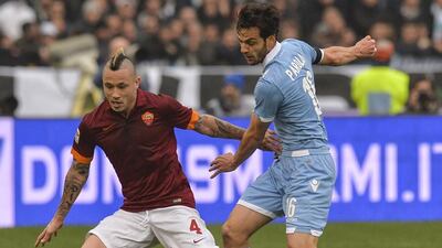 The Rome derby between Roma and Lazio is one of the fiercest rivalries in football. Andreas Solaro / AFP