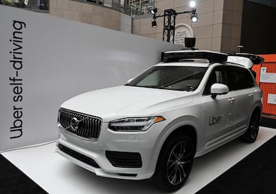 A self-driving Volvo by cab-hailing app company Uber. AFP
