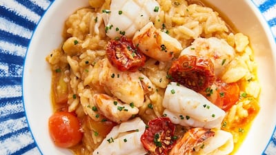 The seafood orzo showed just how simple it is to elevate a dish with sun-ripened tomatoes. Courtesy Ammos.