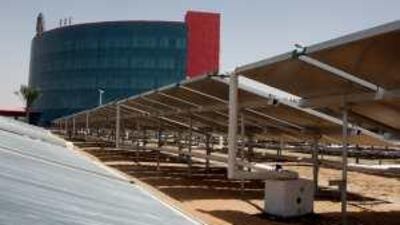 Thermal energy: view of solar panels at Pacific Control Systems LLC in Jebel Ali Free Zone in Dubai.