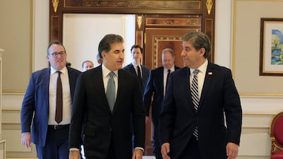 Kurdistan Region President Nechirvan Barzani today received U.S. Deputy Secretary of State for Management and Resources @DepSecStateMR in Erbil, ahead of the inauguration of the new U.S. Consulate General compound. . Photo: U.S. Consulate General Erbil