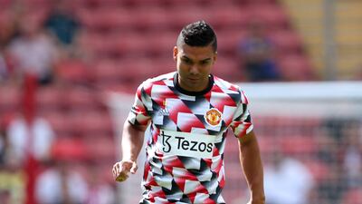 Manchester United's Casemiro warms up ahead of the Premier League match at St Mary's Stadium, Southampton. PA