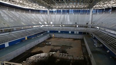 Built for the Rio Olympic Games in August 2016, the Olympic Aquatics Stadium sits drained and empty in this view taken on February 5, 2017. Pilar Olivares / Reuters