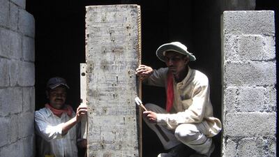 Construction workers in Muscat on June 3, 2017. Photo - Saleh Al Shaibany for The National.