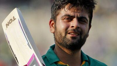 Pakistan’s Ahmed Shehzad walks back after his dismissal. (AP Photo/ Bikas Das)