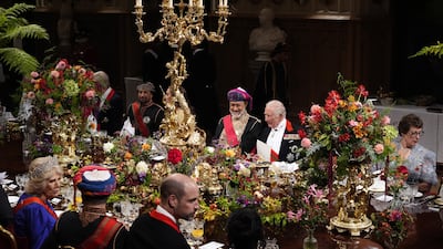 King Charles and Sultan Haitham, who is on a three-day state visit to the UK. Getty Images