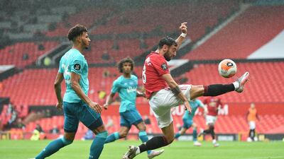 Bruno Fernandes of Manchester United controls the ball. Getty Images