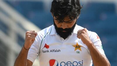 Fawad Alam of Pakistan celebrates his century during day 3 of the second Test in Jamaica. AFP